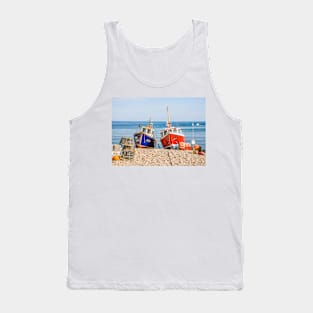 Fishing Boats On Beach Tank Top